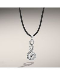 John Hardy | Black Dragon Pendant On Leather Cord for Men | Lyst