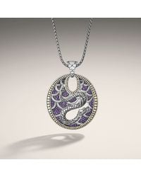John Hardy | Metallic Dragon Oval Pendant On Chain Necklace | Lyst