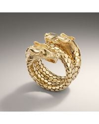 John Hardy | Metallic 18k Gold Naga Head Coil Ring | Lyst