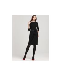 Lafayette 148 New York | Black Grosgrain-trim Delfino Dress | Lyst