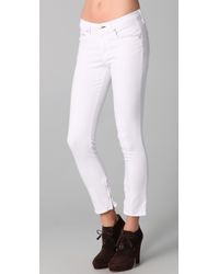 Rag & Bone | White Capri Mid-rise Cropped Skinny Jeans | Lyst