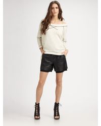 Cut25 by Yigal Azrouël | Black Washed Leather Shorts | Lyst