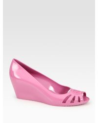 Gucci | Pink Marola Jelly Wedge Slides | Lyst