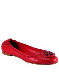 Tory Burch | Red Leather Ballet Flat | Lyst