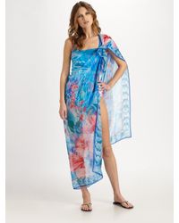 Gottex | Blue Sorbet Forest Silk Pareo | Lyst