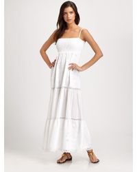 OndadeMar | White Embroidered Cotton Maxi Dress | Lyst