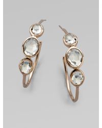 Ippolita | Metallic 18K Gold & Sterling Silver Quartz Hoop Earrings | Lyst