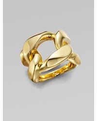 Michael Kors | Metallic Structured Chain Link Ring/Goldtone | Lyst