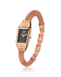 Just Cavalli - Pink Eshmay - Rose Gold Plated Mesh Bracelet Watch - Lyst