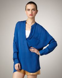 Vince | Blue Silk Tunic | Lyst
