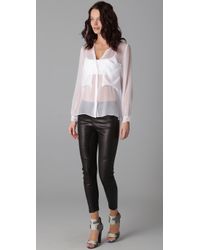 David Lerner | White Oversized Pocket Button Down with Open Back | Lyst