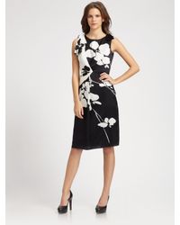 Elie Tahari | Black Luanna Stretch Silk Dress | Lyst