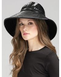 Eric Javits | Black Patent Rain Hat | Lyst