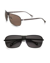 Ermenegildo Zegna | Black Metal Navigator Sunglasses for Men | Lyst