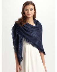 Gucci | Blue Gg Pattern Shawl | Lyst