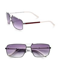 Gucci | Metallic Navigator Sunglasses for Men | Lyst