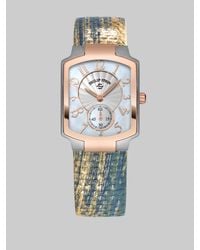 Philip Stein | Metallic Two-tone Watch On Interchangeable Karung Strap | Lyst
