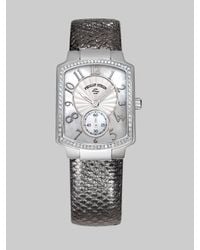 Philip Stein | Metallic Small Gunmetal Karung Strap Watch | Lyst