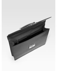 Prada | Gray Leather Briefcase for Men | Lyst