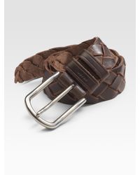 Prada | Brown Cuoio Braided Leather Belt for Men | Lyst
