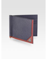 Prada Leather Wallet in Blue for Men (navy) | Lyst  