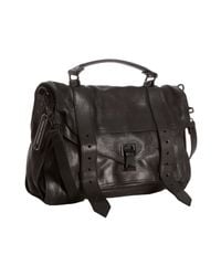 Proenza Schouler | Black Leather Ps1 Medium Convertible Satchel | Lyst
