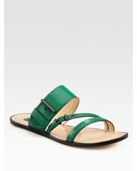 Reed Krakoff | Green Flat Sandals | Lyst