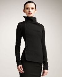 Rick Owens | Black Asymmetrical Zip-up Jacket | Lyst