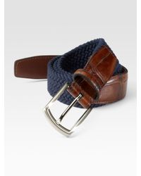 Saks Fifth Avenue | Blue Woven Belt for Men | Lyst