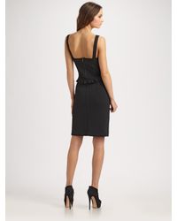 Sonia by Sonia Rykiel | Black Bustier Ruffle-Trim Dress | Lyst