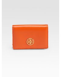 Tory Burch | Orange Robinson Foldover Card Case | Lyst