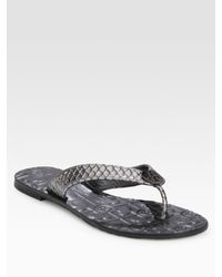 Tory Burch | Metallic Silver Flip-Flops | Lyst