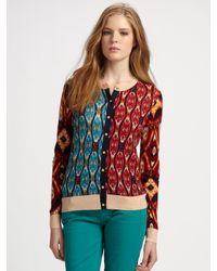 Tory Burch | Multicolor Gabby Wool Cardigan | Lyst