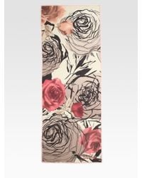 Valentino | Multicolor Bed Of Roses Challis Scarf | Lyst