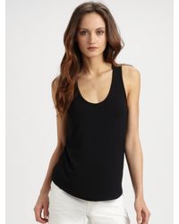 Vince | Black Draped Racerback Tank Top | Lyst