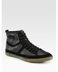BOSS Orange | Black Lace-Up Hightop Sneaker for Men | Lyst