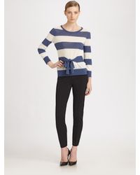 Boutique Moschino | Blue Moschino Cheap And Chic Striped Tie Sweater | Lyst