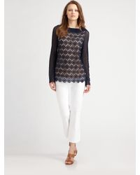 Tory Burch | Blue Janeen Lace Top | Lyst