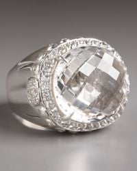 John Hardy | Metallic White Topaz & Sterling Silver Dome Ring | Lyst