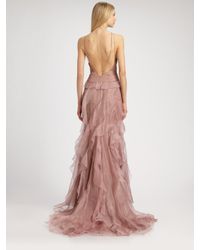 Badgley Mischka | Purple Chiffon Gown | Lyst