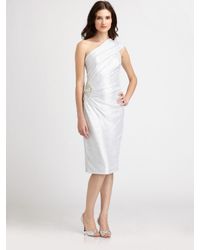 David Meister | One-shoulder Metallic Dress | Lyst