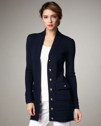 Tory Burch | Blue Marcia Cardigan | Lyst