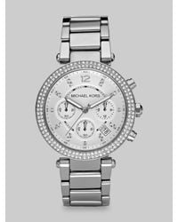 Michael Kors | Metallic Crystal Chronograph Bracelet Watch/silver | Lyst