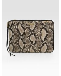 Rebecca Minkoff | Natural Faux Snake-Print Leather Laptop Case | Lyst