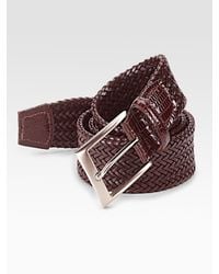 Saks Fifth Avenue | Brown Woven Leather Belt for Men | Lyst