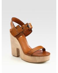 Reed Krakoff | Brown Cutout Wedge Sandal | Lyst