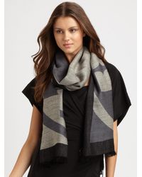 Tory Burch | Gray Reva Wool Scarf | Lyst