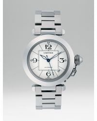 Cartier | Metallic Pasha C De Stainless Steel Watch On Bracelet | Lyst