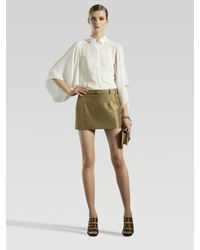 Gucci | Metallic Belted Mini Skirt | Lyst