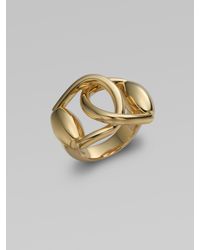 Gucci | Metallic 18k Gold Horsebit Ring | Lyst
